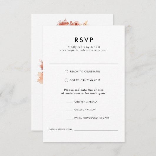 Cartons Réponse Aquarelle moderne Automne Forêt extérieure Mariage (Devant / Derrière)