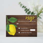 Cartons Réponse Aquarelle moderne Citrons jaunes Feuille Bois rust (Debout devant)