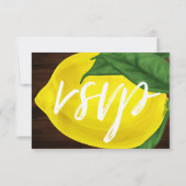 Cartons Réponse Aquarelle moderne Citrons jaunes Feuille Bois rust (Dos)