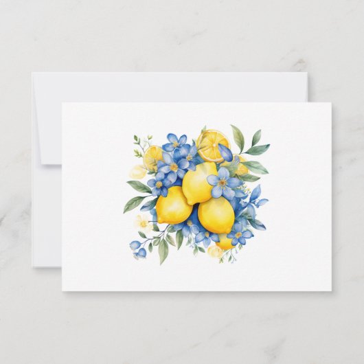 Cartons Réponse Aquarelle moderne Mariage botanique de citron (Dos)