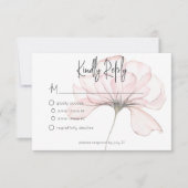 Cartons Réponse Aquarelle moderne Mariage rose (Devant)