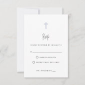 Cartons Réponse Aquarelle moderne minimaliste Baptême bleu manuscr (Devant)
