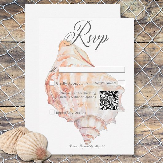 Cartons Réponse Aquarelle Moderne Palms & Plage Scène QR Code