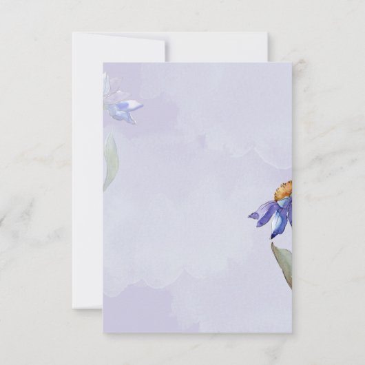 Cartons Réponse Aquarelle moderne Purple Daisy Mariage / Événement (Dos)