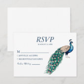 Cartons Réponse Aquarelle moderne tendance Peacock (Devant / Derrière)
