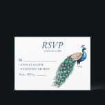 Cartons Réponse Aquarelle moderne tendance Peacock<br><div class="desc">Cette superbe carte RSVP fera une impression durable sur vos invités. Le paon à l'aquarelle époustouflant crée un design élégant et attrayant qui donne le ton pour votre occasion spéciale. Avec une finition matte luxueuse et des détails personnalisables, cette carte rend la réponse transparente pour vos participants. Améliorez votre événement...</div>