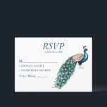 Cartons Réponse Aquarelle moderne tendance Peacock<br><div class="desc">Cette superbe carte RSVP fera une impression durable sur vos invités. Le paon à l'aquarelle époustouflant crée un design élégant et attrayant qui donne le ton pour votre occasion spéciale. Avec une finition matte luxueuse et des détails personnalisables, cette carte rend la réponse transparente pour vos participants. Améliorez votre événement...</div>