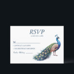 Cartons Réponse Aquarelle moderne tendance Peacock<br><div class="desc">Cette superbe carte RSVP fera une impression durable sur vos invités. Le paon à l'aquarelle époustouflant crée un design élégant et attrayant qui donne le ton pour votre occasion spéciale. Avec une finition matte luxueuse et des détails personnalisables, cette carte rend la réponse transparente pour vos participants. Améliorez votre événement...</div>