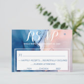 Cartons Réponse *~* Aquarelle Moderne Tendance Rose Bleu Rêveur (Debout devant)