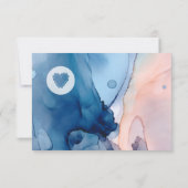 Cartons Réponse *~* Aquarelle Moderne Tendance Rose Bleu Rêveur (Dos)