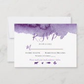 Cartons Réponse Aquarelle moderne violet couleur lavabo Mariage Su (Devant)