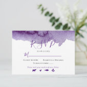 Cartons Réponse Aquarelle moderne violet couleur lavabo Mariage Su (Debout devant)