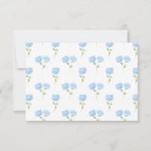 Cartons Réponse Aquarelle Monogramme bleu Hydrangea Mariage de cou (Dos)