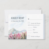 Cartons Réponse Aquarelle Mountain Meadow Dusty Blue Repas Option (Devant)