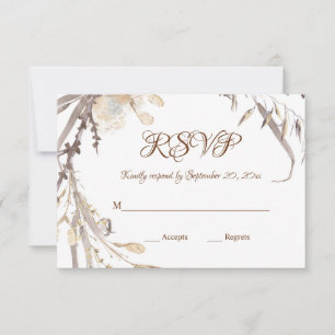 Cartons Réponse Aquarelle naturelle Herbes sèches Wreath Mariage r