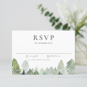 Cartons Réponse Aquarelle neige hiver À feuillage persistant Maria