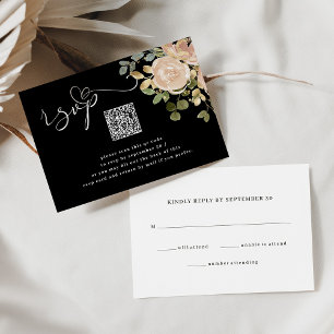 Cartons Réponse Aquarelle neutre Floral traditionnel et code QR