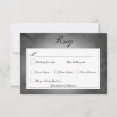 Cartons Réponse Aquarelle noire gothique foncée Moth Dîner Mariage (Devant)