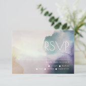 Cartons Réponse Aquarelle Ombre en Mariage violet et or (Debout devant)