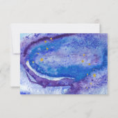 Cartons Réponse Aquarelle or bleu de Geode et de Faux épousant (Dos)
