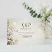 Cartons Réponse Aquarelle Or Eucalyptus Foliage Mariage brillant (Debout devant)