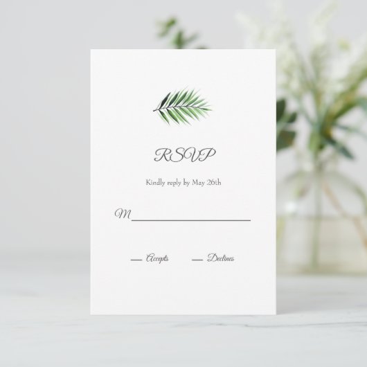 Cartons Réponse Aquarelle Palm (Debout devant)