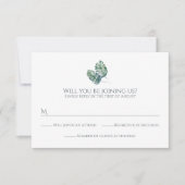 Cartons Réponse Aquarelle Palmes et Mariage d'ardoise (Devant)