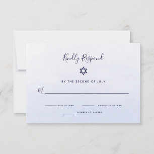 Cartons Réponse Aquarelle Pastel Blue Ombre Bat mitzvah