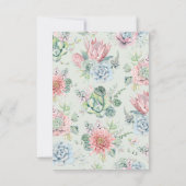 Cartons Réponse Aquarelle Pastel Succulents Bouquet Mariage (Dos)
