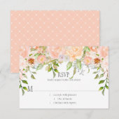 Cartons Réponse Aquarelle Pêche Rose verdure | Superposition de po (Devant / Derrière)