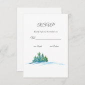 Cartons Réponse Aquarelle Pine Arbres Snowscape (Devant / Derrière)