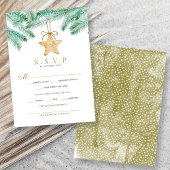 Cartons Réponse Aquarelle Pine Boughs Noël Mariage d'hiver