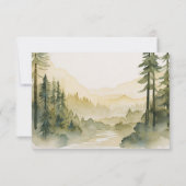 Cartons Réponse Aquarelle Pine Tree Forêt Mariage choix de repas (Dos)