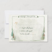 Cartons Réponse Aquarelle Pins de forêt rustique (Devant)