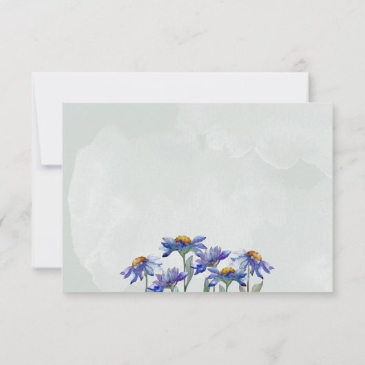 Cartons Réponse Aquarelle Purple Daisy Rustique Sage Green Événeme (Dos)