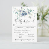 Cartons Réponse Aquarelle Purple Floral Mariage élégant (Debout devant)