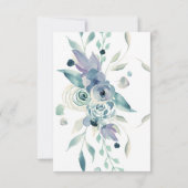 Cartons Réponse Aquarelle Purple Floral Mariage élégant (Dos)