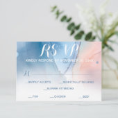 Cartons Réponse *~* Aquarelle Rêveuse Bleu Rose Moderne Tendance (Debout devant)