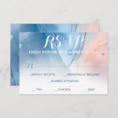 Cartons Réponse *~* Aquarelle Rêveuse Bleu Rose Moderne Tendance (Devant / Derrière)
