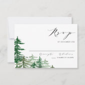 Cartons Réponse Aquarelle romantique Bois Printemps Mariage (Devant)