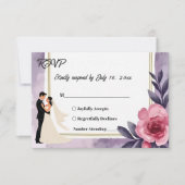 Cartons Réponse Aquarelle romantique Floral Bride Et Mariage de ch (Devant)
