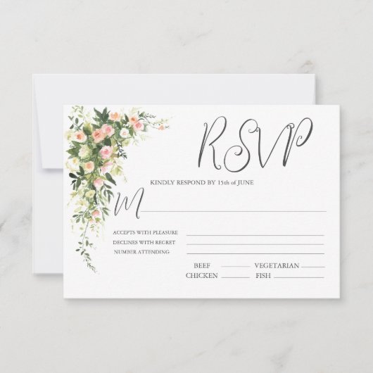 Cartons Réponse Aquarelle rose (Devant)