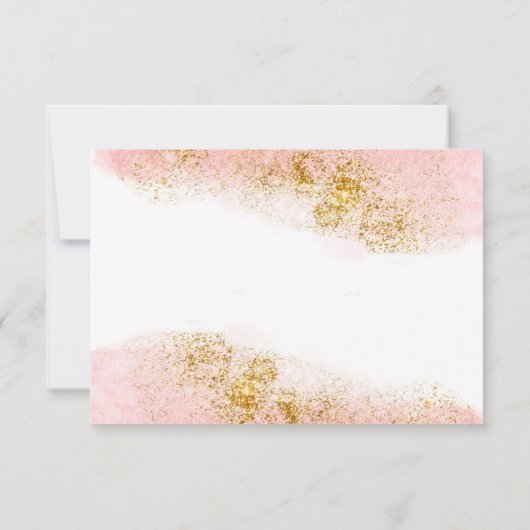 Cartons Réponse Aquarelle rose | Faux Gold Bat mitzvah (Dos)