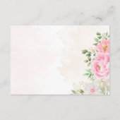 Cartons Réponse Aquarelle rose Floral Mariage élégant (Dos)