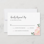 Cartons Réponse Aquarelle rose Floral Mariage élégant (Devant)