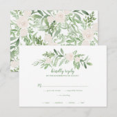 Cartons Réponse Aquarelle Rose ivoire Mariage (Devant / Derrière)