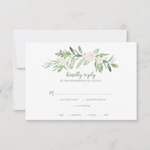 Cartons Réponse Aquarelle Rose ivoire Mariage