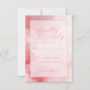 Cartons Réponse Aquarelle Rose Romantique