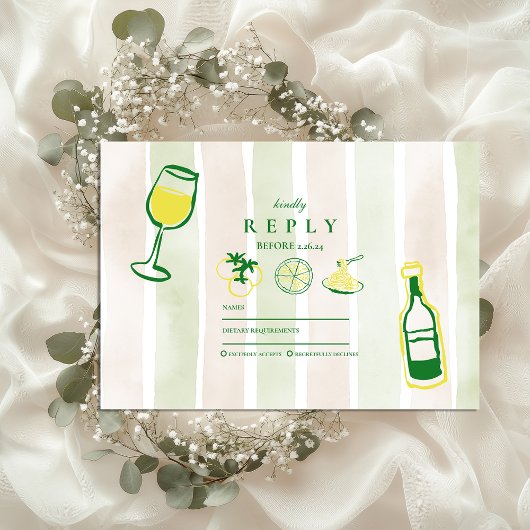 Cartons Réponse Aquarelle Russe Italien Mariage