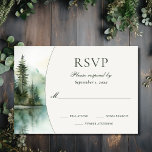 Cartons Réponse Aquarelle Rustic Mountain Lake Mariage forestier<br><div class="desc">Découvrez notre carte RSVP de mariage rustique Mountain Lake Watercolor - l'ajout parfait à votre collection enchanteresse de papeterie mariage! Inspiré par la beauté sereine de la nature, cette carte RSVP capte l'essence d'un cadre romantique de forêt de lacs de montagne. Conçu avec une attention minutieuse aux détails, l'aquarelle évoque...</div>